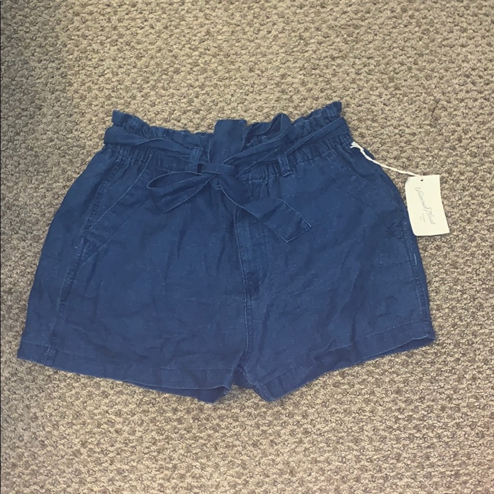 Paper bag jean shorts